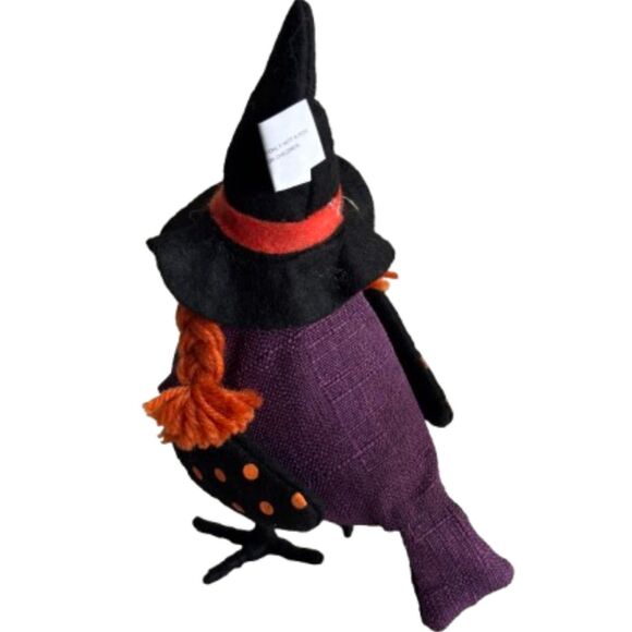 2021 Feathered Friend Greta Witch Fabric Halloween Table Decor Bird - Picture 2 of 4
